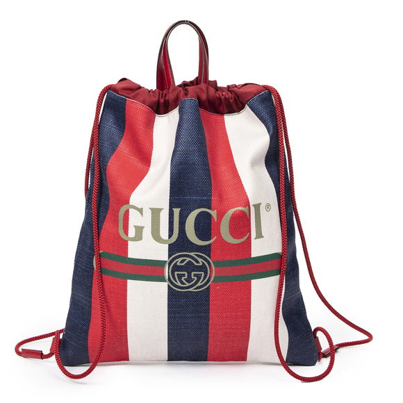 Gucci Logo Print Drawstring Backpack - Picture 1 of 9